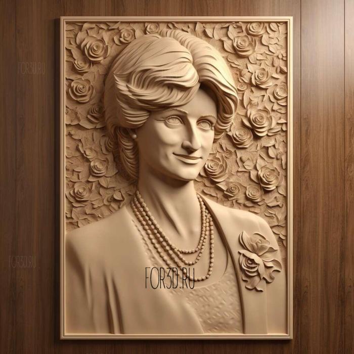 Princess Diana 4 stl model for CNC